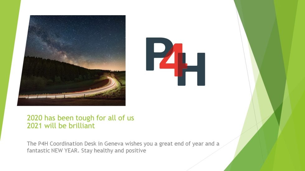 L’équipe du réseau P4H vous présente ses meilleurs vœux pour l’année 2021.