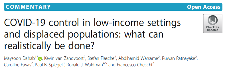 Paper about COVID-19 prevention strategies in resource limited settings…