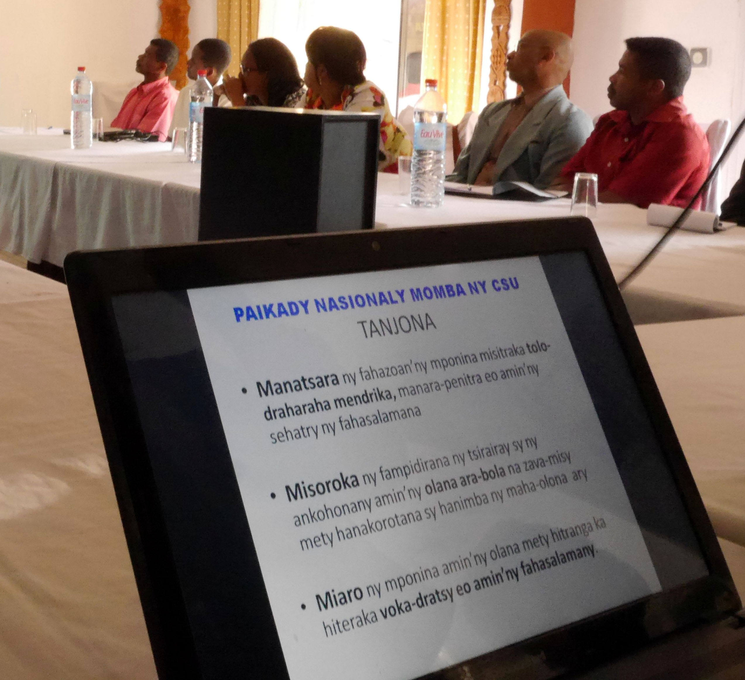 The Ministry of Public Health in Madagascar launched their UHC program with a promotional information tour to the three districts (Vatomandry, Faratsiho, Manandriana) where the pilot implementation is planned