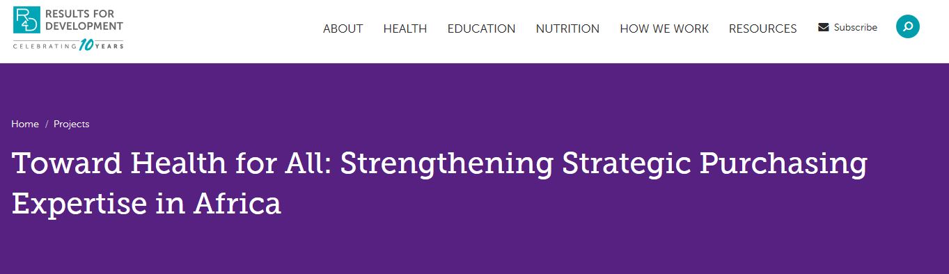 Info: Strategic Purchasing Africa Resource Center (SPARC)