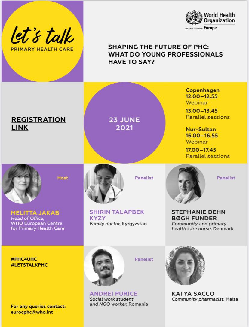 Let’s Talk Primary Health Care on 23 June 12.00–14.00 CET