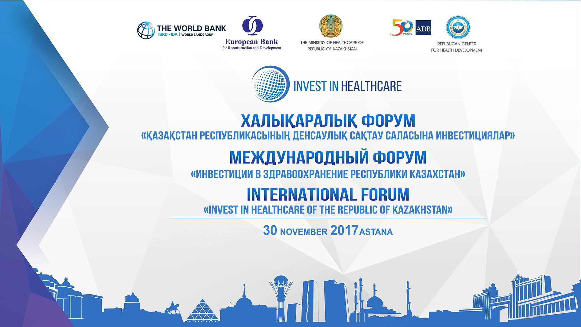 Foro Internacional: Invertir en la sanidad de la República de Kazajstán