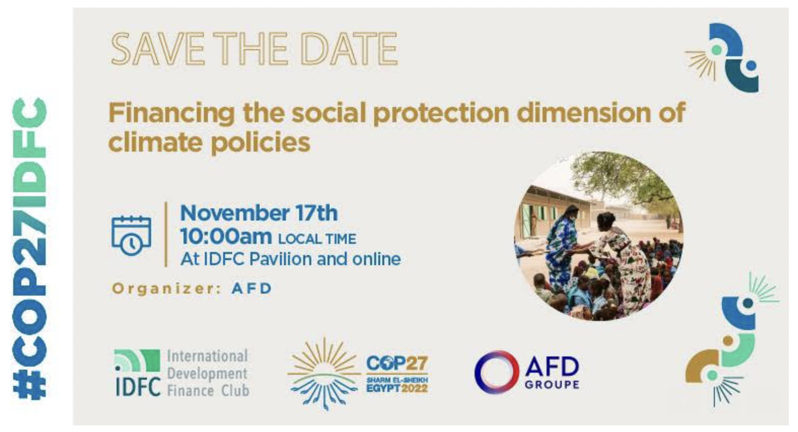 COP27IDFC – Financiación de la dimensión de protección social de las políticas climáticas