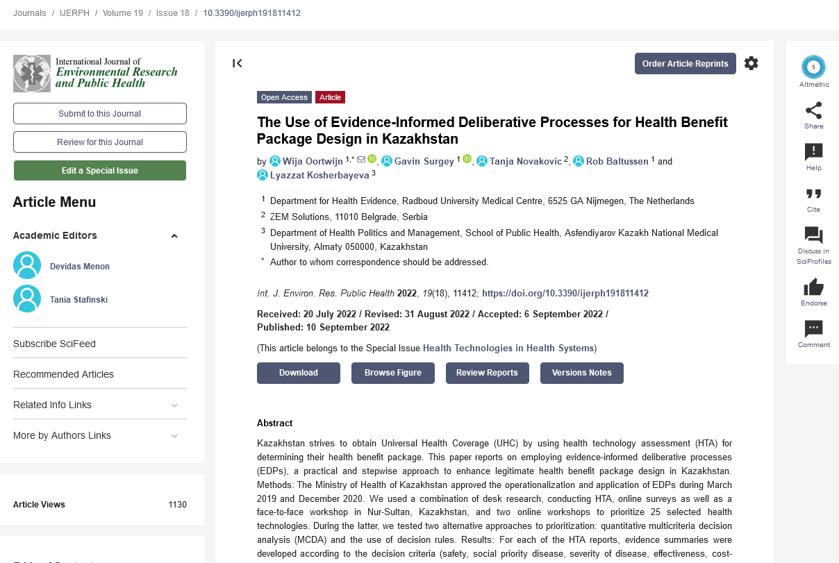 L’utilisation de processus délibératifs fondés sur des données probantes pour la conception de l’ensemble des prestations de santé au Kazakhstan