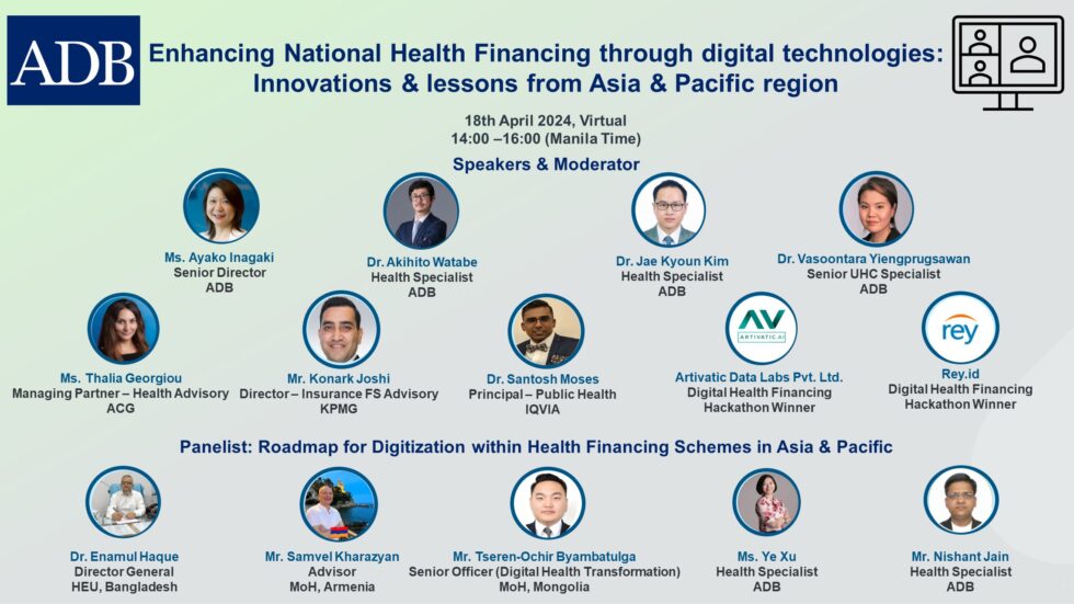 ADB Webinar: Enhancing national health financing through digital technologies