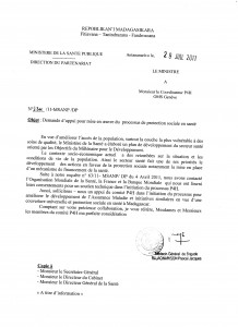 2011 07 29 MinSan - Madagascar requete P4H